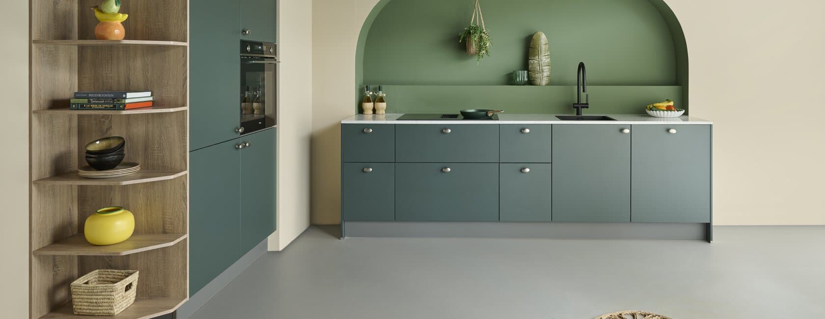 Design donkergroene keuken